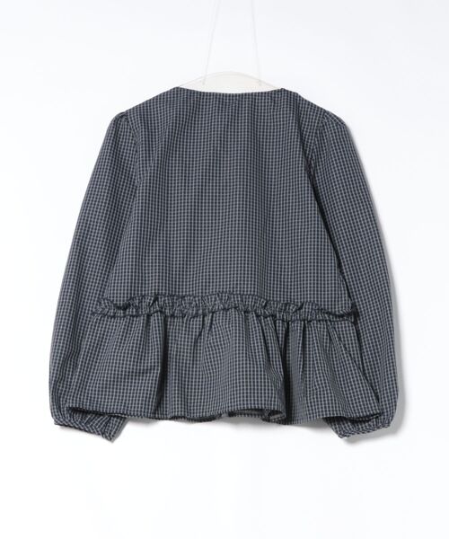 Lace Ladies(レースレディース)の「ギンガムチェック柄 アシンメトリー ボウタイ ペプラム ブラウス(シャツ/ブラウス・レディース・ネイビー/ブルー・M/XL)」の12枚目の写真
