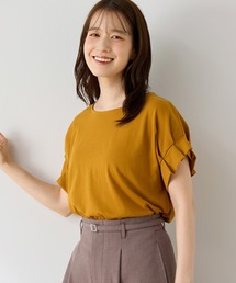 【ハニさら・接触冷感・吸水速乾・UVカット・遮熱】袖タックTシャツ