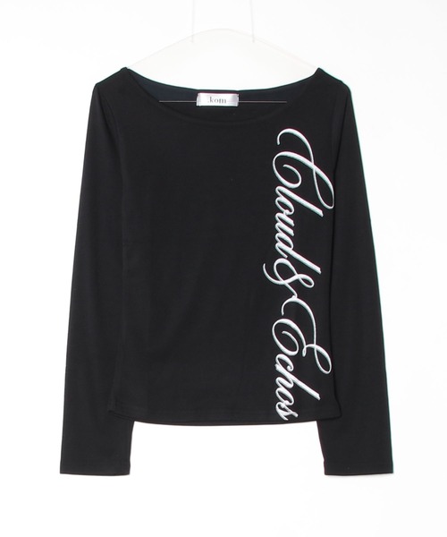 .KOM(ドットコム)の「A'GEM/9 × .kom 『.KOM/ドットケーオーエム』イングリッシュフレーズ ロングスリーブ(Tシャツ/カットソー・レディース・アイボリー/ブラック・FREE)」の9枚目の写真