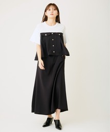 AVIE | ピンストライプマキシデザインワンピース(ワンピース)