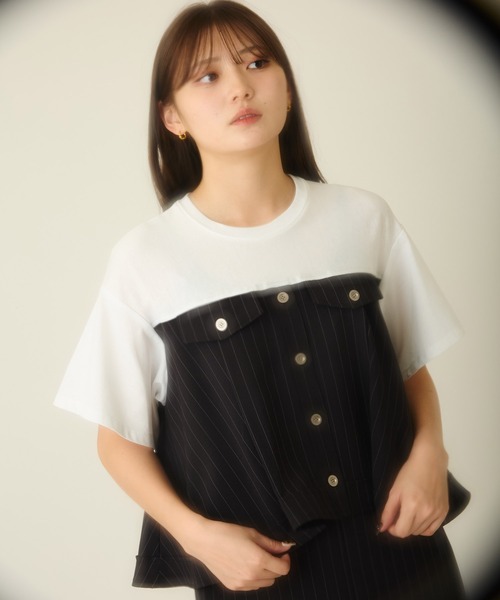 AVIE（アビィ）の「ピンストライプマキシデザインワンピース（ワンピース・レディース・グレー/ブラック・38）」の9枚目の写真