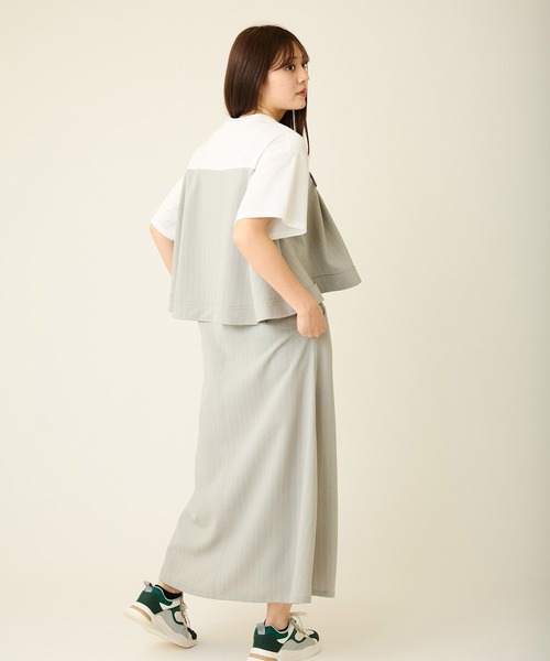 AVIE（アビィ）の「ピンストライプマキシデザインワンピース（ワンピース・レディース・グレー/ブラック・38）」の10枚目の写真