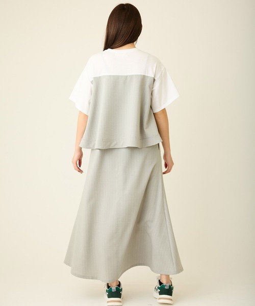 AVIE（アビィ）の「ピンストライプマキシデザインワンピース（ワンピース・レディース・グレー/ブラック・38）」の11枚目の写真