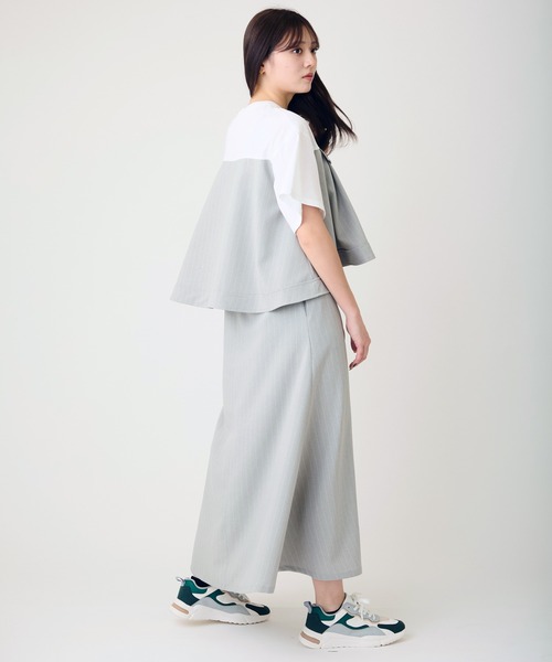 AVIE（アビィ）の「ピンストライプマキシデザインワンピース（ワンピース・レディース・グレー/ブラック・38）」の7枚目の写真