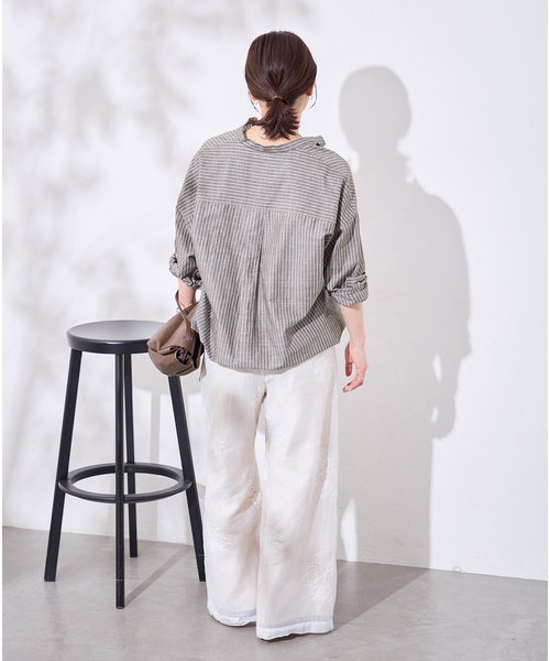 JOURNAL STANDARD(ジャーナルスタンダード)の「《追加2》ハードマンズリネンコットンスキッパーシャツ(シャツ/ブラウス・レディース・ホワイト/ブルー/チョコ/ピンク・FREE)」の16枚目の写真