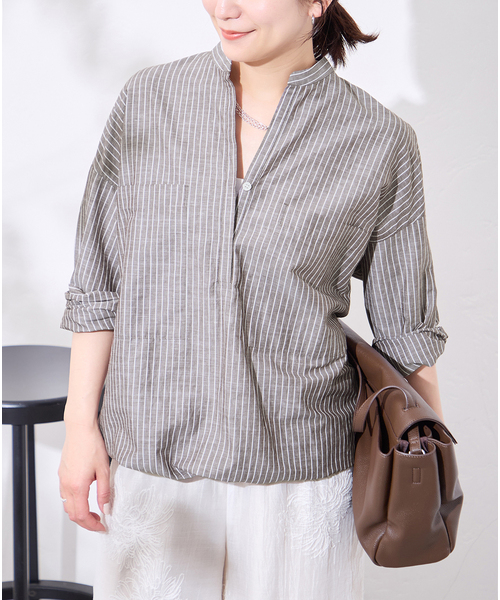 JOURNAL STANDARD(ジャーナルスタンダード)の「《追加2》ハードマンズリネンコットンスキッパーシャツ(シャツ/ブラウス・レディース・ホワイト/ブルー/チョコ/ピンク・FREE)」の19枚目の写真