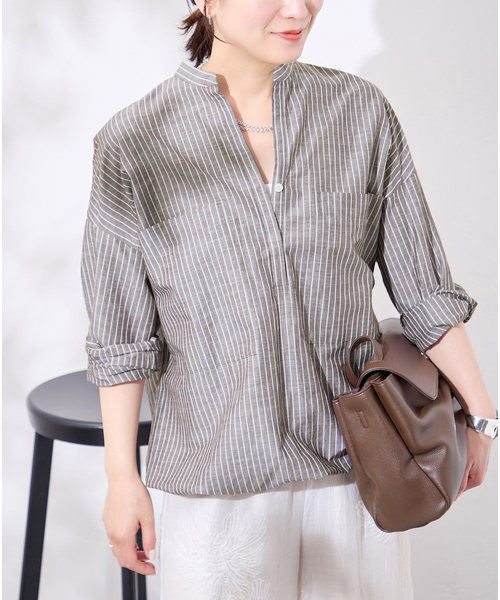 JOURNAL STANDARD(ジャーナルスタンダード)の「《追加2》ハードマンズリネンコットンスキッパーシャツ(シャツ/ブラウス・レディース・ホワイト/ブルー/チョコ/ピンク・FREE)」の21枚目の写真
