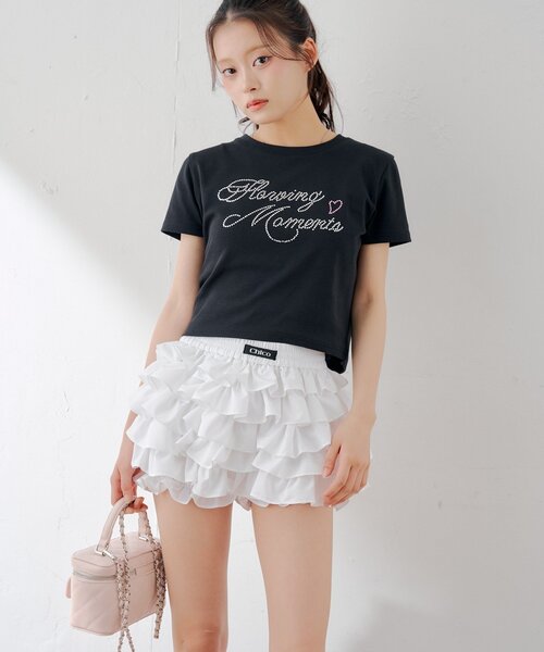 Chico（チコ）の「フリルティアードショートパンツ（その他パンツ・レディース・ホワイト系その他3/ベージュ/ネイビー/ブラック・FREE）」の12枚目の写真