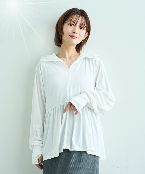 ✨処分価格✨新品未使用❤DSCLUBフード付き薄手ジャンパーL 吸水速乾 UV レディースフードパーカ―（ネイビー）P818LSL01 | Peaks