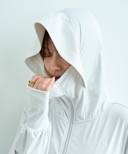 新品　m.i.d バルーンスリーブ2WAYペプラム　ジップアップパーカー 白 ペプラムバルーンパーカー|ems excite | RETRO GIRL ONLINE STORE