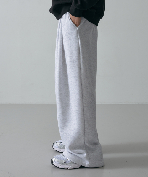 LXT（エルエックスティー）の「ツタックヒドゥンストリングワイドスウェットパンツ[ホワイトメランジ]（スウェットパンツ・レディース・その他・MEDIUM/LARGE/X-LARGE）」の2枚目の写真
