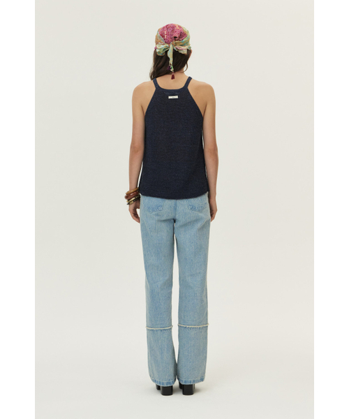 KUME（クメ）の「Loosely Knitted Halter Knit Top, Navy（ニット/セーター・レディース・その他・SMALL/MEDIUM/LARGE）」の4枚目の写真