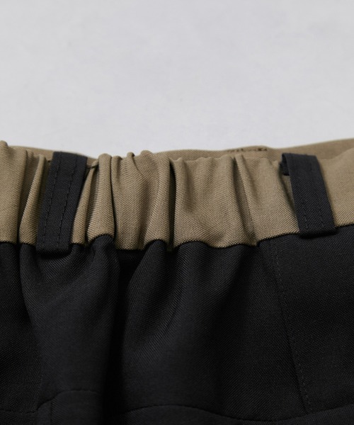 le cercle ADAM ET ROPE'(ルセルクルアダムエロペ)の「リネンライク配色ワイドパンツ(スラックス・レディース・ブラック/カーキ・FREE)」の15枚目の写真