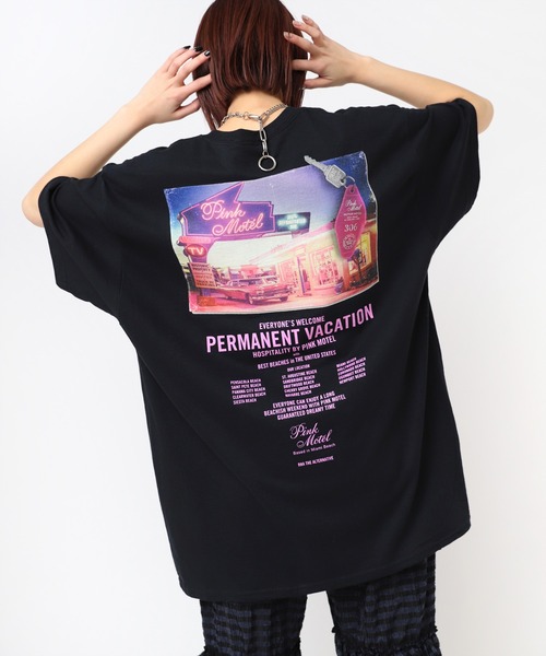RNA(アールエヌエー)の「M2475 PINKMOTEL ナイトVER. PT. T(Tシャツ/カットソー・レディース・ブラック・X-LARGE/MEDIUM)」の3枚目の写真