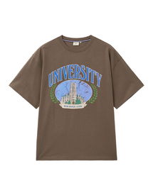 ハクニスタワーグラフィックTシャツ_ブラウン