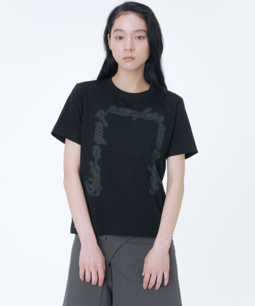 Miseki SEOUL(ミセキソウル)の「Chicano lettering short sleeve BLACK(Tシャツ/カットソー・レディース・その他・OS)」の1枚目の写真