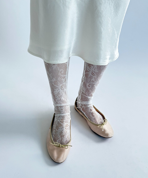 EDIT. FOR LULU(エディットフォールル)の「【NOHRA/ノーラ】Lace jacquad socks(ソックス/靴下・レディース・ブラック/ホワイト・FREE)」の2枚目の写真