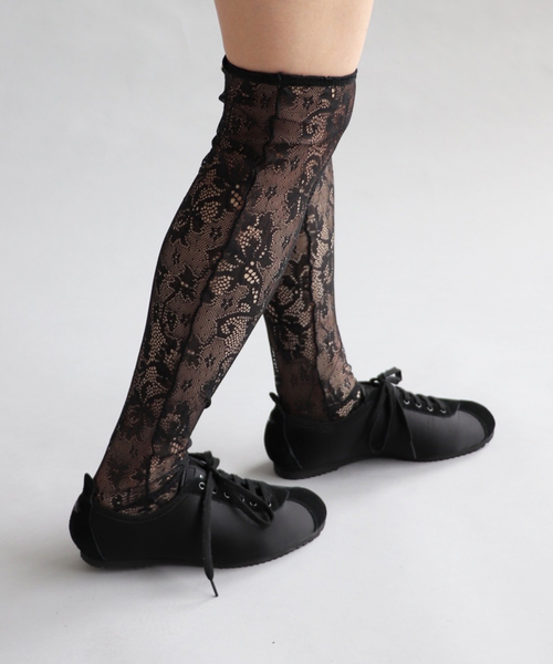 EDIT. FOR LULU(エディットフォールル)の「【NOHRA/ノーラ】Lace jacquad socks(ソックス/靴下・レディース・ブラック/ホワイト・FREE)」の4枚目の写真