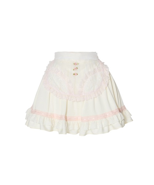 Fiorforte(フィオルフォルテ)の「panty apron skirt(スカート・レディース・ピンク/ホワイト・FREE)」の2枚目の写真