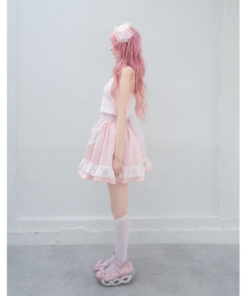 Fiorforte(フィオルフォルテ)の「panty apron skirt(スカート・レディース・ピンク/ホワイト・FREE)」の14枚目の写真