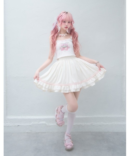 Fiorforte(フィオルフォルテ)の「panty apron skirt(スカート・レディース・ピンク/ホワイト・FREE)」の12枚目の写真