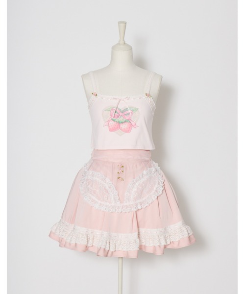 Fiorforte(フィオルフォルテ)の「panty apron skirt(スカート・レディース・ピンク/ホワイト・FREE)」の3枚目の写真