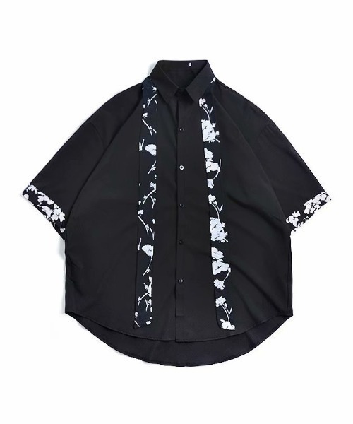 SHIBUYA Zy.(シブヤジー)の「Mono contrast tie ルーズシルエット七分袖切替シャツ(シャツ/ブラウス・メンズ・ホワイト/ブラック・L/M/XL)」の10枚目の写真