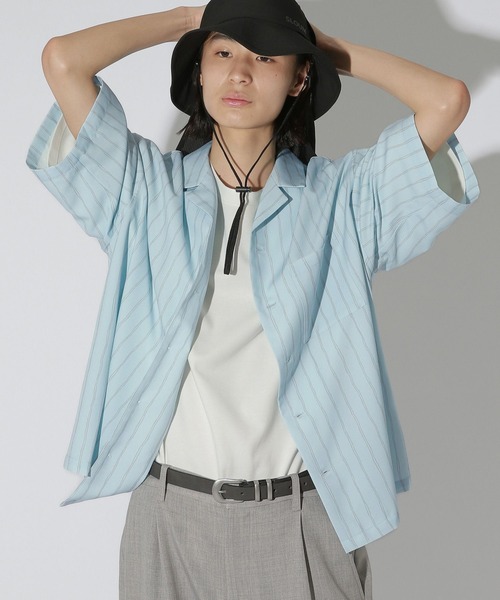 LAKOLE(ラコレ)の「ストライプハンドドローシャツ / 741556(シャツ/ブラウス・メンズ・ブラック/グレー/ブルー・MEDIUM/LARGE)」の22枚目の写真
