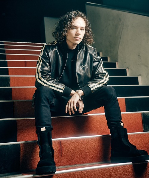glamb(グラム)の「Fade Leather Track Jacket / フェイドレザートラックジャケット(ブルゾン・メンズ・ネイビー/ブラック・S/M/L)」の15枚目の写真
