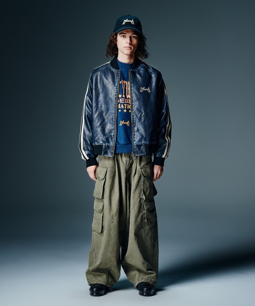 glamb(グラム)の「Fade Leather Track Jacket / フェイドレザートラックジャケット(ブルゾン・メンズ・ネイビー/ブラック・S/M/L)」の11枚目の写真