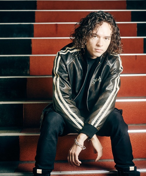 glamb(グラム)の「Fade Leather Track Jacket / フェイドレザートラックジャケット(ブルゾン・メンズ・ネイビー/ブラック・S/M/L)」の14枚目の写真