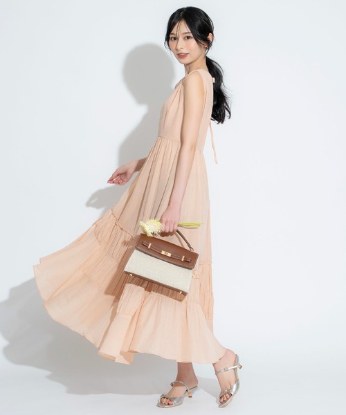 NOELA(ノエラ)の「ティアードギャザーノースリワンピース(ワンピース・レディース・オレンジ/グリーン・M/S)」の1枚目の写真