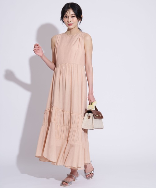 NOELA(ノエラ)の「ティアードギャザーノースリワンピース(ワンピース・レディース・オレンジ/グリーン・M/S)」の17枚目の写真
