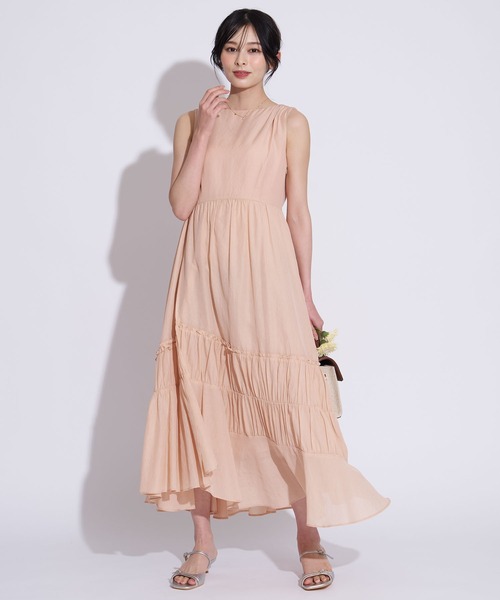 NOELA(ノエラ)の「ティアードギャザーノースリワンピース(ワンピース・レディース・オレンジ/グリーン・M/S)」の19枚目の写真