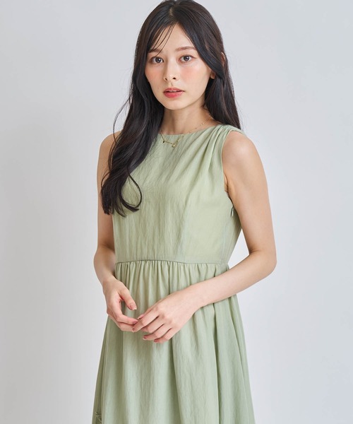 NOELA(ノエラ)の「ティアードギャザーノースリワンピース(ワンピース・レディース・オレンジ/グリーン・M/S)」の14枚目の写真