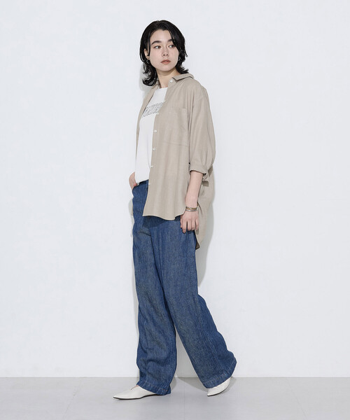 COMME CA Wardrobe(コムサワードローブ)の「リネンデニム パンツ(その他パンツ・レディース・インディゴブルー・9号/11号/7号)」の2枚目の写真