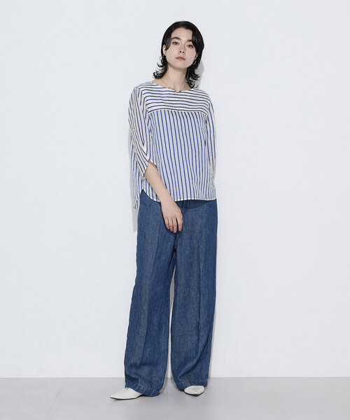 COMME CA Wardrobe(コムサワードローブ)の「リネンデニム パンツ(その他パンツ・レディース・インディゴブルー・9号/11号/7号)」の3枚目の写真