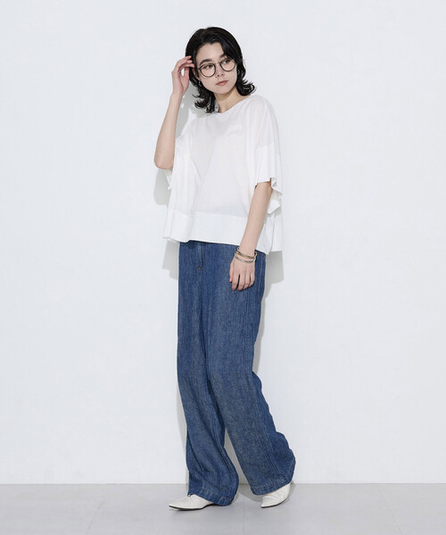COMME CA Wardrobe(コムサワードローブ)の「リネンデニム パンツ(その他パンツ・レディース・インディゴブルー・9号/11号/7号)」の4枚目の写真