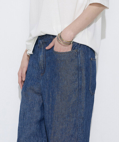 COMME CA Wardrobe(コムサワードローブ)の「リネンデニム パンツ(その他パンツ・レディース・インディゴブルー・9号/11号/7号)」の8枚目の写真