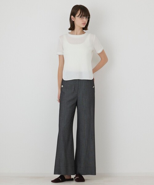 Diagram(ダイアグラム)の「シアーテレコカットトップ(Tシャツ/カットソー・レディース・ホワイト/ブラック/ブラウン・36)」の7枚目の写真