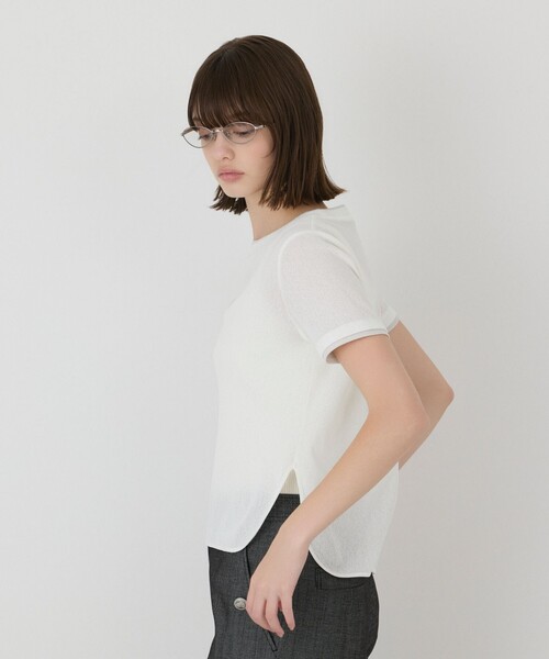 Diagram(ダイアグラム)の「シアーテレコカットトップ(Tシャツ/カットソー・レディース・ホワイト/ブラック/ブラウン・36)」の12枚目の写真