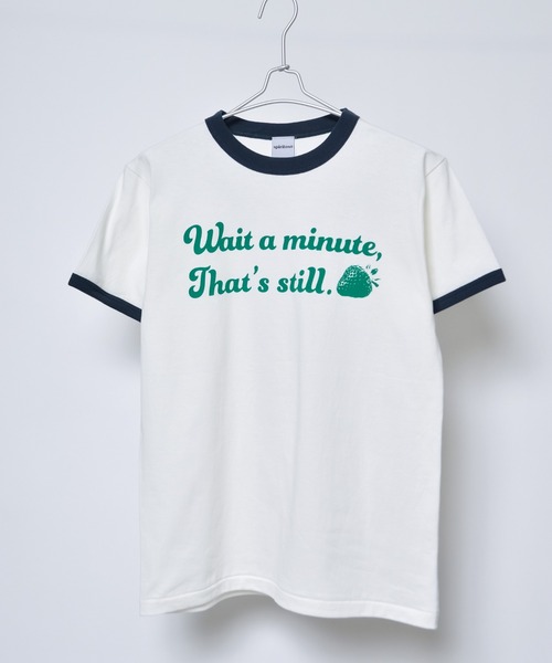 DOUBLE STEAL(ダブルスティール)の「WAIT A MINUTEイチゴプリント リンガーTシャツ(Tシャツ/カットソー・レディース・ネイビー・FREE)」の7枚目の写真