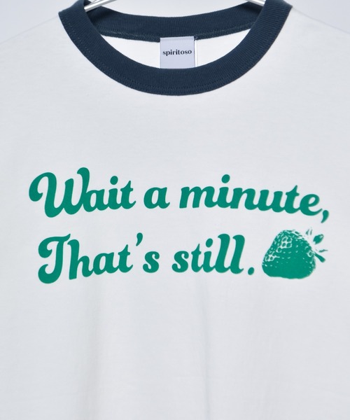 DOUBLE STEAL(ダブルスティール)の「WAIT A MINUTEイチゴプリント リンガーTシャツ(Tシャツ/カットソー・レディース・ネイビー・FREE)」の8枚目の写真