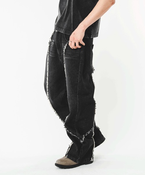 SHORT ROUND(ショートラウンド)の「SHORT ROUND/【26年春夏新作】フリンジフレアデニムパンツ(デニムパンツ・メンズ・ブラック系3・LARGE/MEDIUM)」の8枚目の写真