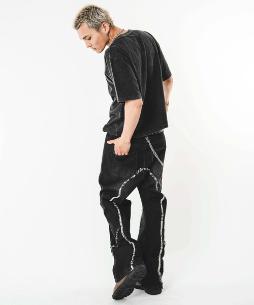 SHORT ROUND(ショートラウンド)の「SHORT ROUND/【26年春夏新作】フリンジフレアデニムパンツ(デニムパンツ・メンズ・ブラック系3・LARGE/MEDIUM)」の12枚目の写真