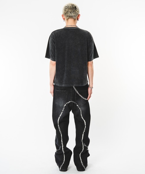 SHORT ROUND(ショートラウンド)の「SHORT ROUND/【26年春夏新作】フリンジフレアデニムパンツ(デニムパンツ・メンズ・ブラック系3・LARGE/MEDIUM)」の22枚目の写真