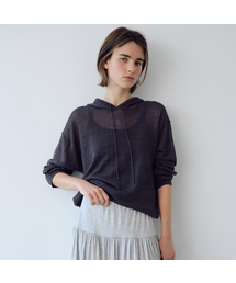 Linen hooded knit