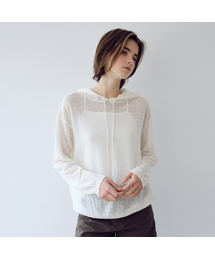 Linen hooded knit