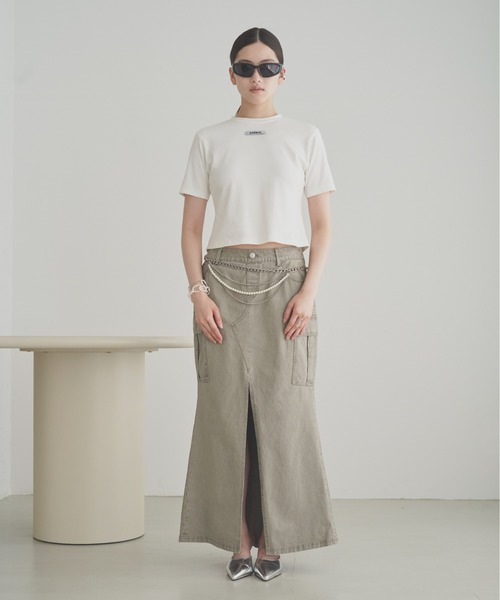 SOEMIN(ソミン)の「Cut-Out Ruched Top/バックオープン半袖Tシャツ(Tシャツ/カットソー・レディース・ホワイト/ブラック・FREE)」の16枚目の写真