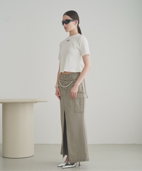 SOEMIN(ソミン)の「Cut-Out Ruched Top/バックオープン半袖Tシャツ(Tシャツ/カットソー・レディース・ホワイト/ブラック・FREE)」の15枚目の写真